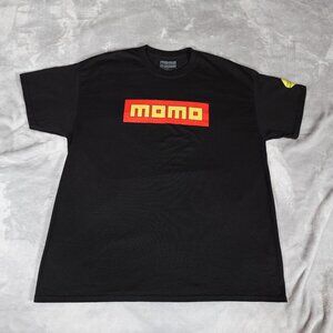 Momo Motorsport Box Logo Crewneck T Shirt Mens XL Cars Racing Black